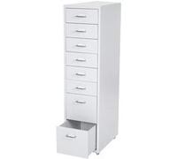 Caisson à roulettes - Boston - T851 - 8 tiroirs - Blanc