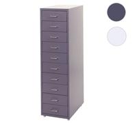 Caisson a roulettes Boston T851, 110x28x41cm 10 tiroirs ~ gris foncé