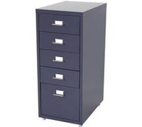 Caisson À Roulettes Boston T851, Placard À Tiroirs En Acier, 69x28x44cm 5 Tiroirs Gris Foncé Multicolore