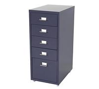 Heute-Wohnen Caisson de Bureau en Métal 5 Tiroirs Boston 28 x 69 cm - 55297