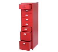 Caisson à roulettes - Boston - T851 - Placard en Acier - 8 tiroirs - Rouge