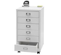 Caisson à roulettes HWC-L49 métal 75x40x41cm 6 tiroirs blanc