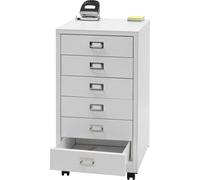 Caisson à roulettes HWC-L49 métal 75x40x41cm 6 tiroirs blanc