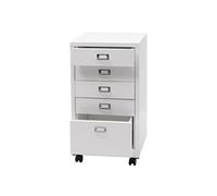 Caisson à roulettes MENDLER HWC-L49 métal 75x40x41cm 5 tiroirs blanc Blanc G