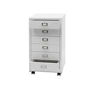 Mendler Caisson à roulettes HWC-L49 métal 75x40x41 cm 6 tiroirs Blanc