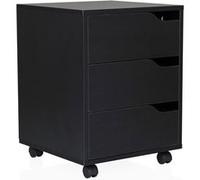 hjh OFFICE Caisson à roulettes Organiser I Armoire d'appoint spacieuse avec tiroirs et roulettes, Noir