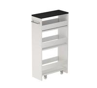 Vicco Caisson à roulettes Rivo, Blanc/Anthracite, 20x84.4cm | avec roulettes et surfaces de rangement ouvertes pour une utilisation flexible