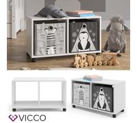 Caisson à roulettes Vicco Luigi pour boîte pliable, étagère pour enfant, étagère