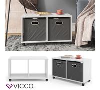 Vicco Caisson à roulettes pour boîte Pliable, Caisson de Bureau, Meuble-classeur, étagère de Bureau, étagère