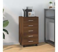 Caisson à Tiroir de Bureau avec Roulettes et 5 Tiroirs Armoire Blanc vidaXL