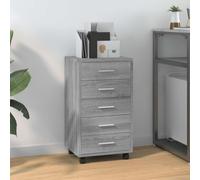 vidaXL Armoire à tiroirs Sonoma gris avec roulettes Bois d'ingénierie