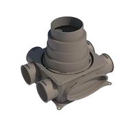 Caisson avec 1 piquage multimédiam et 6 piquages pour conduit circulaire ou semi-circulaire - DB206V180 Air Excellent UBBINK - 188644