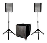 Caisson bi-amplifié IBIZA SOUND - Cube 1208 - 800W - Lecteur USB/SD - 2 satellites - Pieds