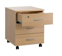 Caisson bois Cubo 3 tiroirs chêne clair