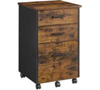 Caisson Bureau 3 Tiroirs - VASAGLE - OFC046B01 - Marron Rustique - Vintage - Roulettes