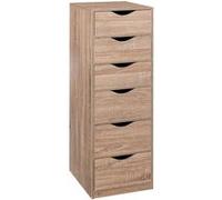 Caisson et casier de bureau Pegane Caisson bureau, chiffonnier de bureau avec 6 tiroirs en panneaux de particules - Longueur 38 x Profondeur 33 x Hauteur 100 cm --