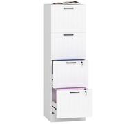 Caisson bureau - HOMCOM - 4 tiroirs et serrures - barres de suspension réglables pour dossiers A4 et lettre - 40 x 40 x 131 cm blanc