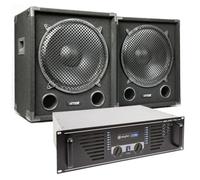 Caisson de Basse - Max - MAX15SUB - 2400W - Amplificateur Professionnel - Noir