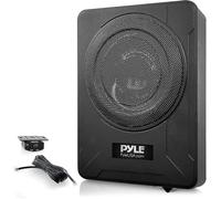 Caisson De Basse Voiture Amplifié 20 Cm À Profil Bas - Système Subwoofer Actif Compact De 600 Watts, Enceinte Active Sous Siège Avec Amplificateur Intégré, Entrées De Niveau Haut Et Bas - Noir