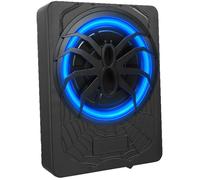 Caisson de Basses Actif 10"" 1200W Ultra-Plat pour Siège Auto, LED Bleu Ambiance, Ampli Intégré