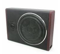 Caisson de basses actif 12 V 600 W en acier inoxydable ultra fin sous siège de voiture avec télécommande, niveaux d'entrée bas et hauts pour voiture/camion, noir