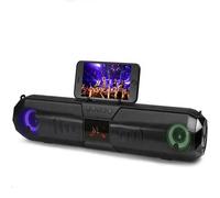 Caisson de basses Bluetooth 4.1 Haut-parleur Karaoké 1800 mAh Système de haut-parleurs avec son surround Home Cinéma Barre de son TV, Noir