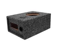 Caisson de Basses pour Voiture, Boîtier Audio en Bois Feutré | Profil Ultra-fin, Ports Haute et Basse Fréquence, Revêtement Moquetté, Installation sous Siège