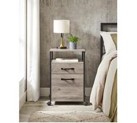 Caisson de Bureau 2 tiroirs VASAGLE - Style Industriel - Grège et Noir