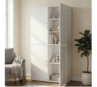 Caisson De Bureau, 4 Portes avec Poignées, Multifonction, pour Bureau, Chambre, 80 x 40 x 180 cm, Blanc