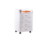 Caisson de Bureau 4 Tiroirs ""College"" 65cm Blanc