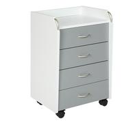 Caisson de Bureau 4 Tiroirs "Taz" 65cm Blanc & Gris