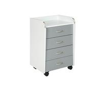 Caisson de Bureau 4 Tiroirs "Taz" 65cm Blanc & Gris