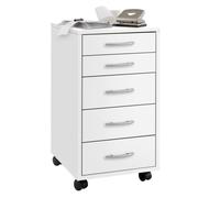 Caisson de Bureau 5 Tiroirs "Dydre" 63cm Blanc