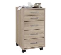 Caisson de Bureau 5 Tiroirs "Dydre" 63cm Naturel