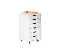 Caisson de Bureau 6 Tiroirs "School" 65cm Blanc
