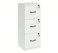 Caisson De Bureau À 3 Tiroirs, Support D'imprimante, 3 Tiroirs Verrouillables, Rail De Suspension Réglable, Pour Dossiers A4, Blanc Nuage Blanc