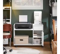 Caisson De Bureau À Roulettes Avec Tiroir Effet Bois Blanc Blanc