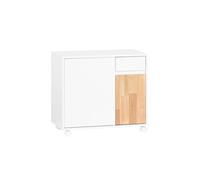 SoBuy Caisson de Bureau à roulettes ASK04-WN Support Imprimante Roulant, Organiseur Bureau avec Tiroirs, -65x58x35cm
