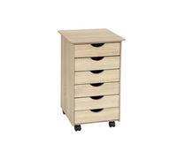 Caisson de bureau à roulettes en bois Bois clair, Chêne Sonoma