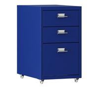 Caisson de bureau à roulettes Kökar acier 48 x 28 x 41 cm bleu