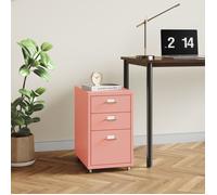 Caisson de bureau à roulettes Kökar acier 48 x 28 x 41 cm rose