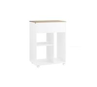 Caisson de Bureau à Roulettes, Support d'Imprimante avec Tiroirs, Blanc