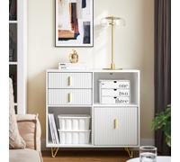 Caisson De Bureau Avec 3 Tiroirs Et 2 Compartiments Effet Bois Blanc Blanc