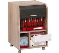 Caisson de Bureau Chêne Bicolore - Noir - L 47.2 x l 47 x H 49.2 cm marron G