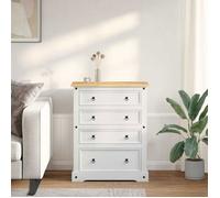 Caisson de bureau - desserte de bureau Vidaxl Coffres de rangement avec tiroir Corona Blanc 92 x 48 x 114 cm