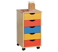 Caisson de bureau LAGOS meuble de rangement sur roulettes avec 5 tiroirs