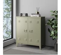 en.casa Caisson de bureau métallique Oripää à 2 portes 90 x 80 x 33 cm camel mat