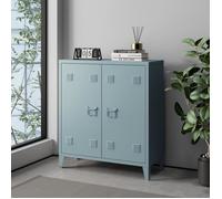 Caisson de bureau métallique Oripää à 2 portes 90 x 80 x 33 cm gris-bleu