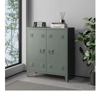 Caisson de bureau métallique Oripää à 2 portes 90 x 80 x 33 cm gris foncé