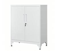 Caisson De Bureau, Placard Polyvalent, Armoire De Bureau À 2 Portes, Verrouillable, Meuble De Rangement En Acier, Gris Gris